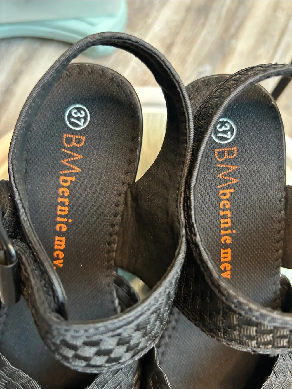 bernie mev. Black Woven Slingback Sandals